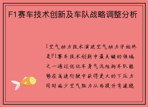 F1赛车技术创新及车队战略调整分析